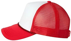 Valucap VC700 Foam Mesh Back Trucker Cap White Red White Red / 6 5/8’’ 7 3/8’’