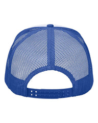 Valucap VC700 Foam Mesh-Back Trucker Cap - White Royal Red - White Royal Red / One Size Fits Most