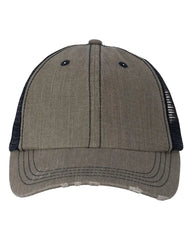 Valucap VC990 Contrast Stitch Cap - Olive Green Navy - Olive Green Navy / One Size Fits Most