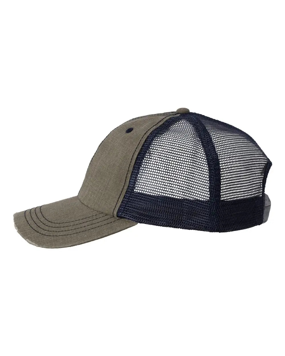Valucap VC990 Contrast Stitch Cap - Olive Green Navy - Olive Green Navy / One Size Fits Most