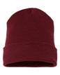 YP Classics 1501KC Cuffed Beanie - Maroon - Maroon / One Size Fits Most
