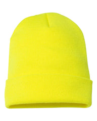 YP Classics 1501KC Cuffed Beanie - Safety Yellow - Safety Yellow / One Size Fits Most