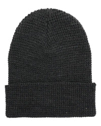 YP Classics 2501K Waffle Cuffed Knit Beanie - Dark Gray - Dark Gray / One Size Fits Most