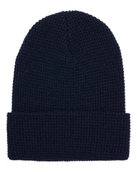 YP Classics 2501K Waffle Cuffed Knit Beanie - Navy - Navy / One Size Fits Most