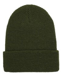 YP Classics 2501KC Waffle Cuffed Beanie - Olive Green - Olive Green / One Size Fits Most