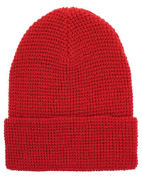 YP Classics 2501KC Waffle Cuffed Beanie - Red - Red / One Size Fits Most
