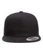 YP Classics 6007 Five-Panel Cotton Twill Snapback Cap - Black - Black / One Size Fits Most