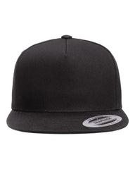 YP Classics 6007 Five-Panel Cotton Twill Snapback Cap - Black - Black / One Size Fits Most