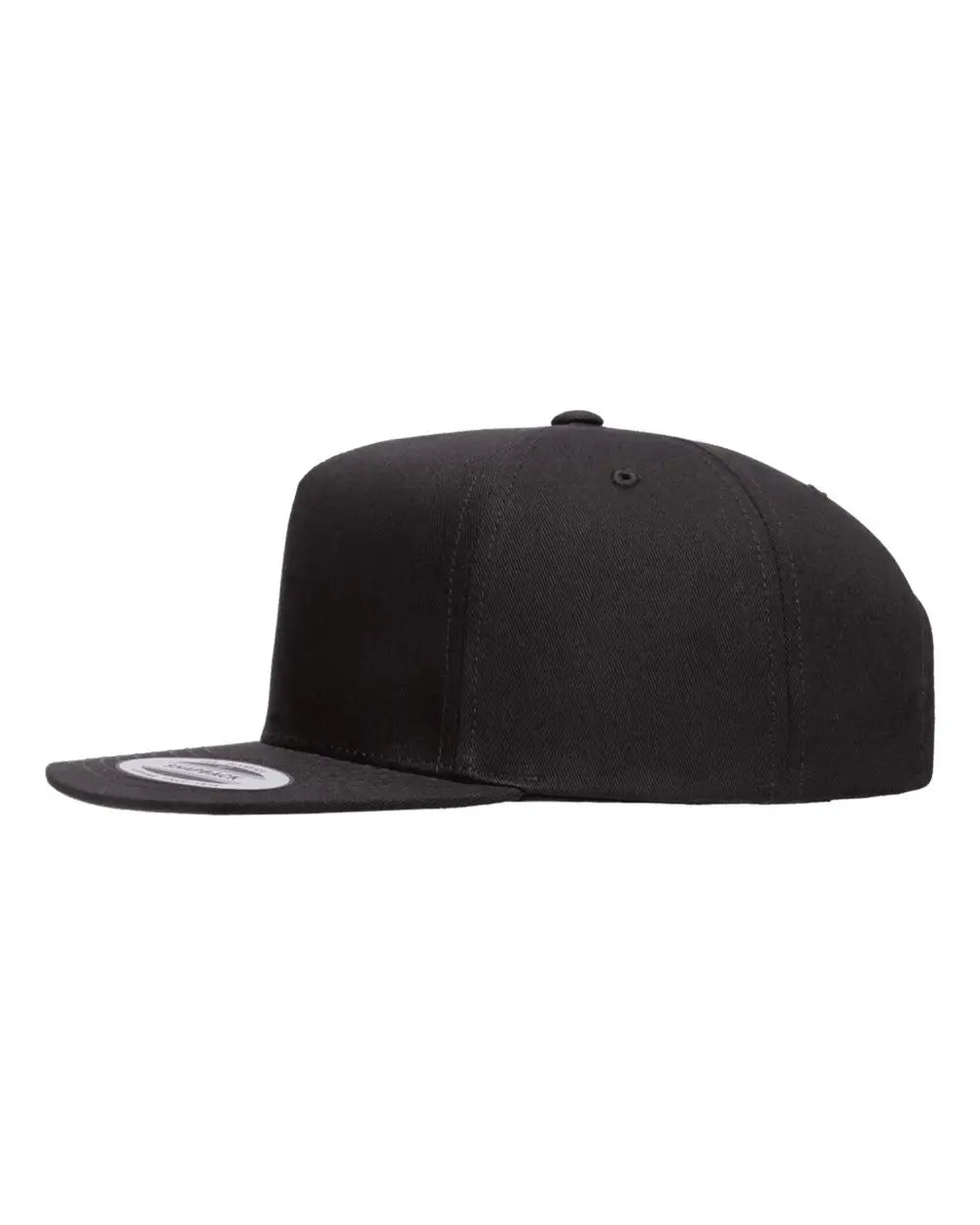 YP Classics 6007 Five-Panel Cotton Twill Snapback Cap - Black - Black / One Size Fits Most