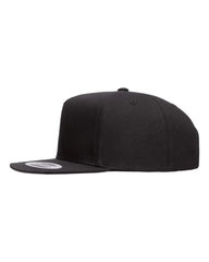 YP Classics 6007 Five-Panel Cotton Twill Snapback Cap - Black - Black / One Size Fits Most