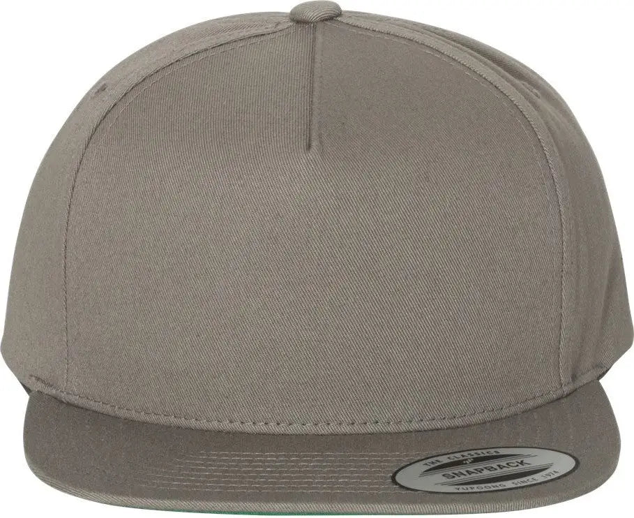 YP Classics 6007 Five-Panel Cotton Twill Snapback Cap - Gray - Gray / One Size Fits Most