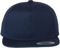 YP Classics 6007 Five-Panel Cotton Twill Snapback Cap - Navy - Navy / One Size Fits Most