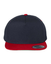 YP Classics 6007 Five-Panel Cotton Twill Snapback Cap - Navy Red - Navy Red / One Size Fits Most