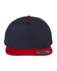 YP Classics 6007 Five-Panel Cotton Twill Snapback Cap - Navy Red - Navy Red / One Size Fits Most
