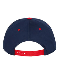 YP Classics 6007 Five-Panel Cotton Twill Snapback Cap - Navy Red - Navy Red / One Size Fits Most