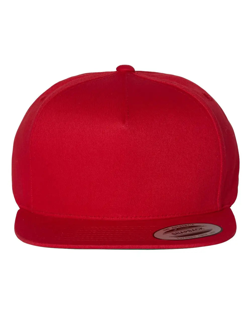YP Classics 6007 Five-Panel Cotton Twill Snapback Cap - Red - Red / One Size Fits Most