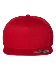 YP Classics 6007 Five-Panel Cotton Twill Snapback Cap - Red - Red / One Size Fits Most