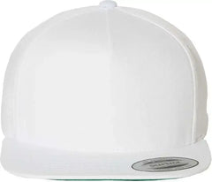 YP Classics 6007 Five-Panel Cotton Twill Snapback Cap - White - White / One Size Fits Most