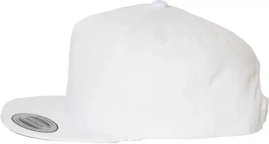 YP Classics 6007 Five-Panel Cotton Twill Snapback Cap - White - White / One Size Fits Most