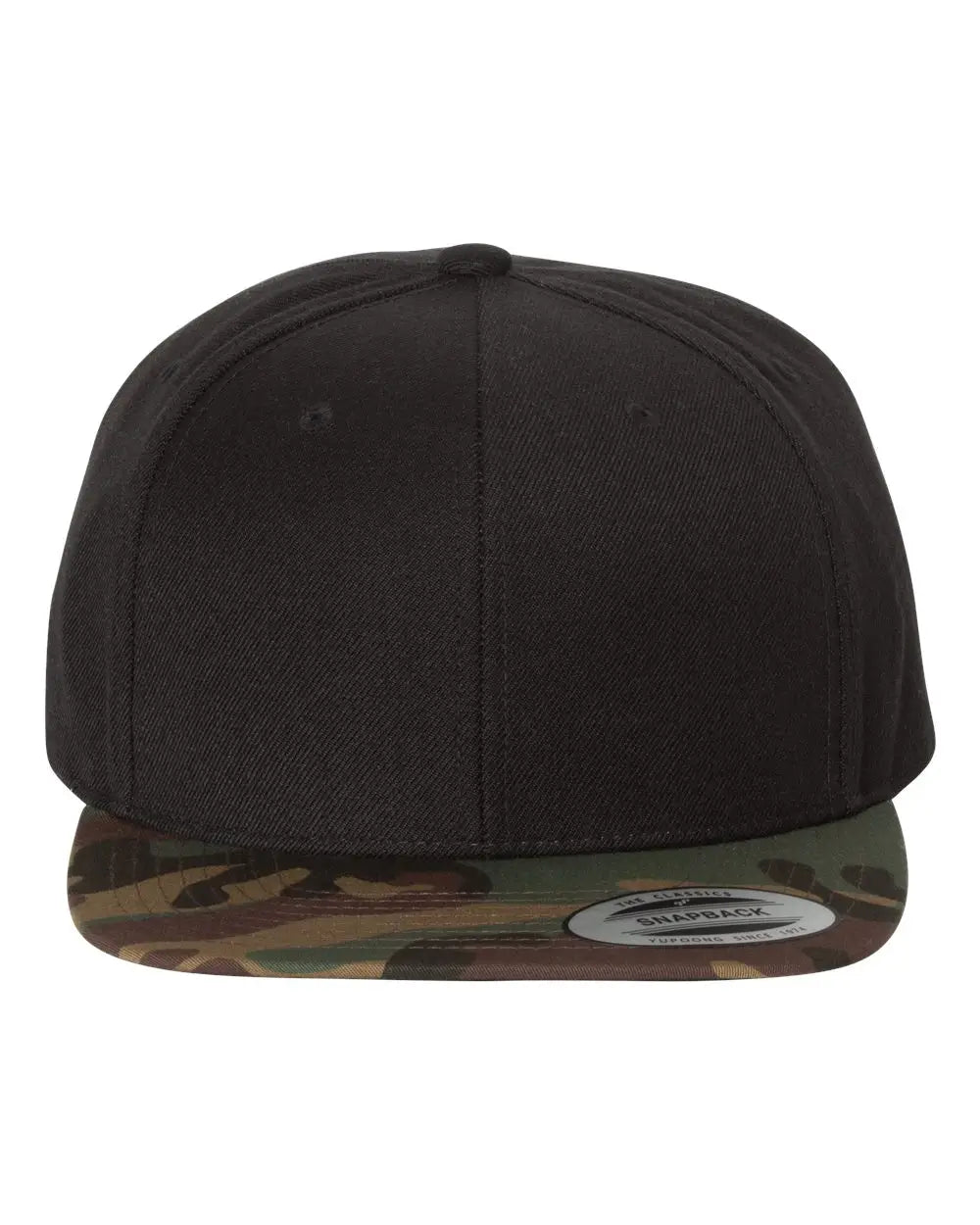 YP Classics 6089M Premium Flat Bill Snapback Cap - Black Camo - Black Camo / One Size Fits Most