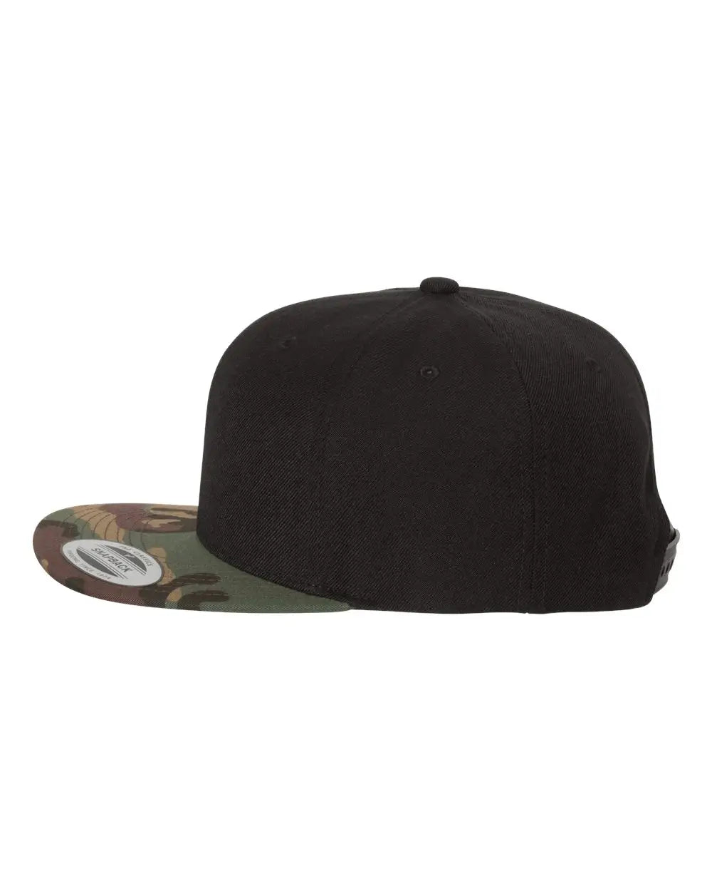 YP Classics 6089M Premium Flat Bill Snapback Cap - Black Camo - Black Camo / One Size Fits Most