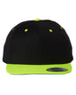 YP Classics 6089M Premium Flat Bill Snapback Cap - Black Neon Green - Black Neon Green / One Size Fits Most