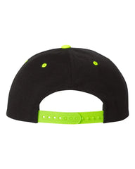 YP Classics 6089M Premium Flat Bill Snapback Cap - Black Neon Green - Black Neon Green / One Size Fits Most