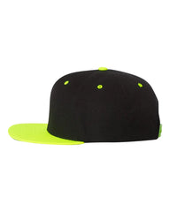YP Classics 6089M Premium Flat Bill Snapback Cap - Black Neon Green - Black Neon Green / One Size Fits Most