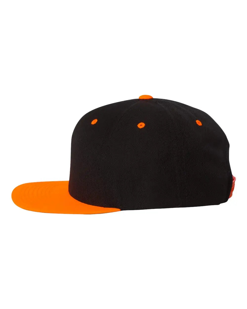 YP Classics 6089M Premium Flat Bill Snapback Cap - Black Neon Orange - Black Neon Orange / One Size Fits Most