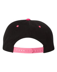 YP Classics 6089M Premium Flat Bill Snapback Cap - Black Neon Pink - Black Neon Pink / One Size Fits Most
