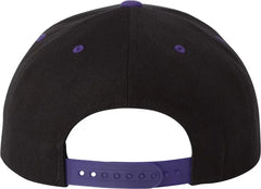YP Classics 6089M Premium Flat Bill Snapback Cap - Black Purple - Black Purple / One Size Fits Most