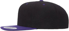 YP Classics 6089M Premium Flat Bill Snapback Cap - Black Purple - Black Purple / One Size Fits Most