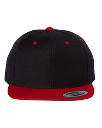 YP Classics 6089M Premium Flat Bill Snapback Cap - Black Red - Black Red / One Size Fits Most