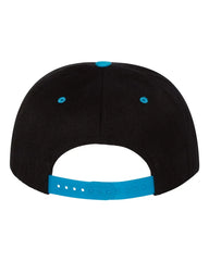 YP Classics 6089M Premium Flat Bill Snapback Cap - Black Teal - Black Teal / One Size Fits Most