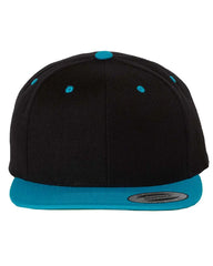 YP Classics 6089M Premium Flat Bill Snapback Cap - Black Teal - Black Teal / One Size Fits Most
