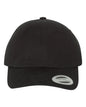 YP Classics 6245PT Peached Cotton Twill Dad Cap - Black - Black / One Size Fits Most