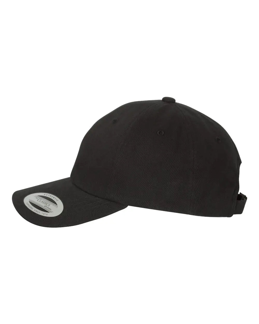 YP Classics 6245PT Peached Cotton Twill Dad Cap - Black - Black / One Size Fits Most