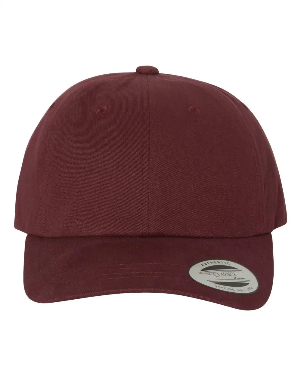 YP Classics 6245PT Peached Cotton Twill Dad Cap - Maroon - Maroon / One Size Fits Most