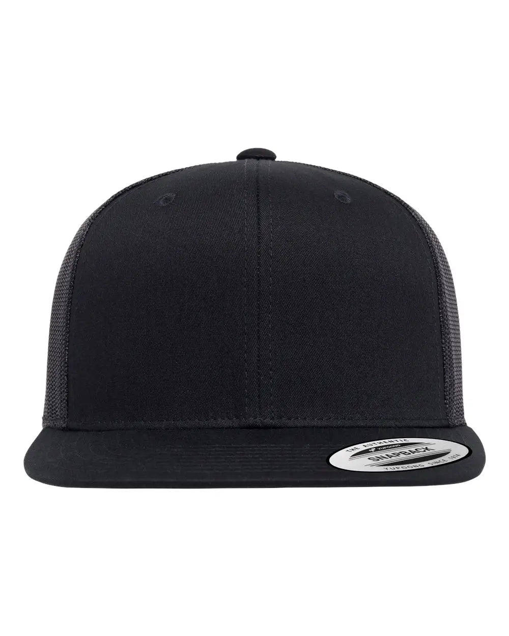 YP Classics 6609 Retro High Profile Trucker Cap - Black - Black / One Size Fits Most