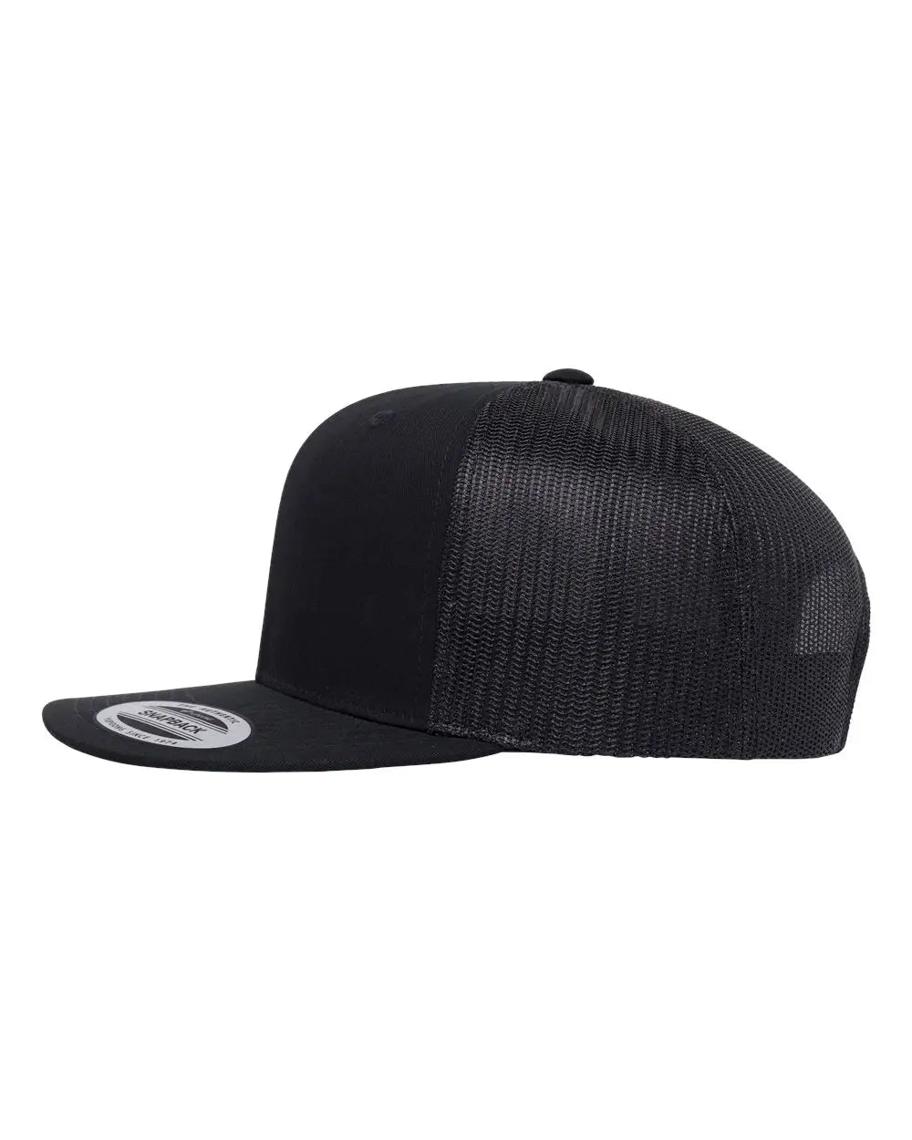 YP Classics 6609 Retro High Profile Trucker Cap - Black - Black / One Size Fits Most