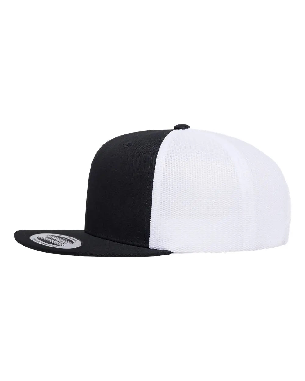 YP Classics 6609 Retro High Profile Trucker Cap - Black White - Black White / One Size Fits Most