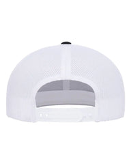 YP Classics 6609 Retro High Profile Trucker Cap - Black White - Black White / One Size Fits Most