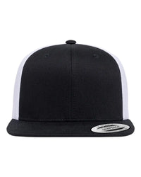 YP Classics 6609 Retro High Profile Trucker Cap - Black White - Black White / One Size Fits Most