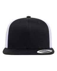 YP Classics 6609 Retro High Profile Trucker Cap - Black White - Black White / One Size Fits Most