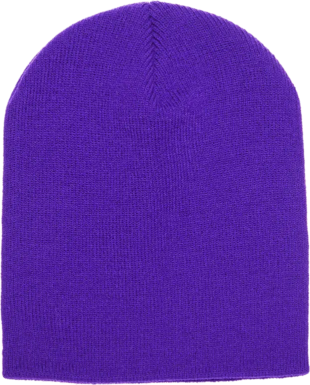 Yupoong 1500KC Classics Short Beanie - Purple - Purple / One Size Fits Most