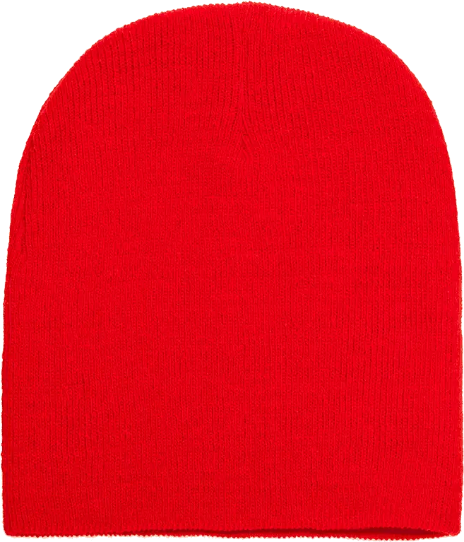 Yupoong 1500KC Classics Short Beanie - Red - Red / One Size Fits Most