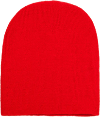 Yupoong 1500KC Classics Short Beanie - Red - Red / One Size Fits Most
