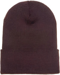 Yupoong 1501KC Classics Cuffed Knit Beanie - Brown - Brown / One Size Fits Most