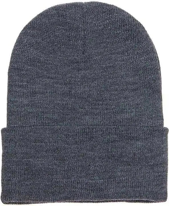 Yupoong 1501KC Classics Cuffed Knit Beanie - Dark Gray - Dark Gray / One Size Fits Most