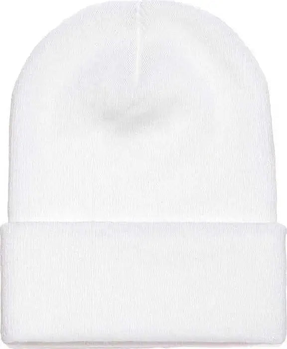 Yupoong 1501KC Classics Cuffed Knit Beanie White White / One Size Fits Most